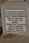 FRANCIS John Thomas 1854-1931 & Annie Magrietha V. HEERDEN 1864-1913