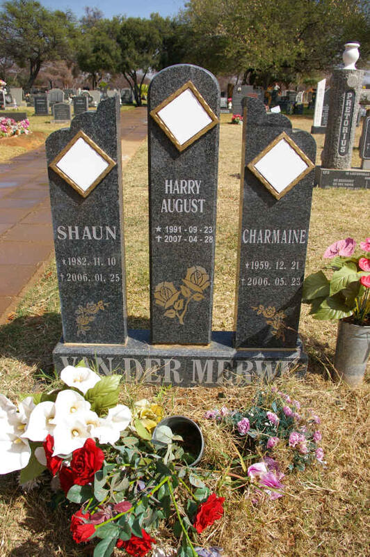 MERWE Shaun, van der 1982-2006 :: VAN DER MERWE Harry August 1991-2007 :: VAN DER MERWE Charmaine 1959-2006