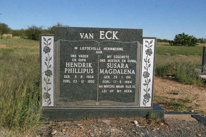 ECK Hendrik Phillipus, van 1904-1992 & Susara Magdalena 1911-1984