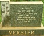 VERSTER Gertruida Maria Aletta nee SNYDER 1907-1966