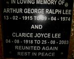 LEE Arthur George Ralph 1915-1974 & Clarice Joyce 1918-2003