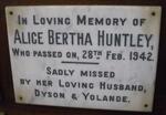 HUNTLEY Alice Bertha -1942