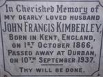 KIMBERLEY John Francis 1866-1937