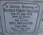 CHALLENOR Reginald Ferrier -1939 :: CHALLENOR James Douglas Karl - 1931