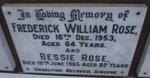ROSE Frederick William -1953 & Bessie -1965