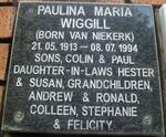 WIGGILL Paulina Maria nee VAN NIEKERK 1913-1994