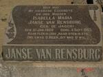 RENSBURG Isabella Maria, Janse van nee DE JAGER 1908-1953