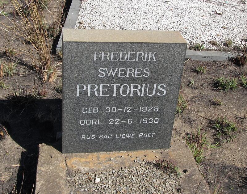 PRETORIUS Frederik Sweres 1928-1930