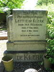 KLERK Lettie, de nee VAN HEERDEN 1883-1946