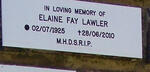 LAWLER Elaine Fay 1925-2010