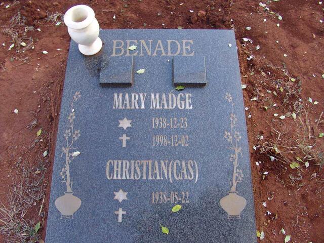 BENADE Christian 1938-  &  Mary Madge 1938-1998