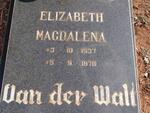 WALT Elizabeth Magdalena, van der 1937-1978