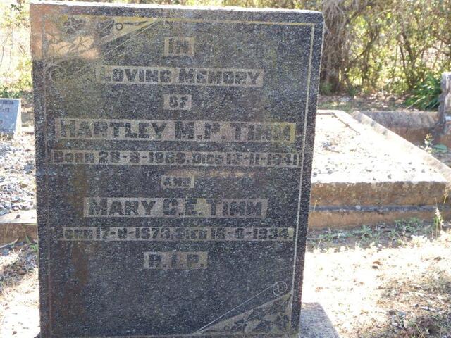 TIMM Hartley M.P. 1868-1941 & Mary C.E. 1873-1934