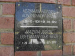HOFFMANN Hermann Friedrich Konrad 1930-2012 & Martha Judith TIETZ 1929-2012