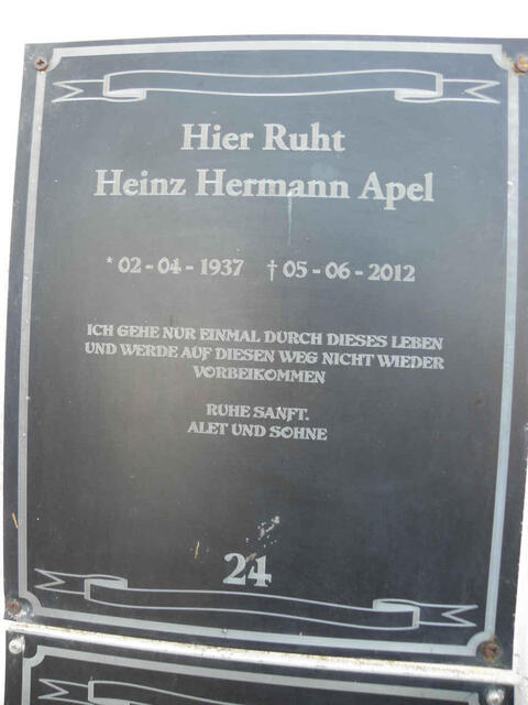 APEL Heinz Hermann 1937-2012