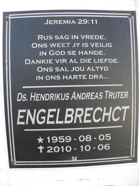 ENGELBRECHT Hendrikus Andreas Truter 1959-2010