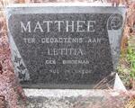 MATTHEE Letitia nee BINDEMAN