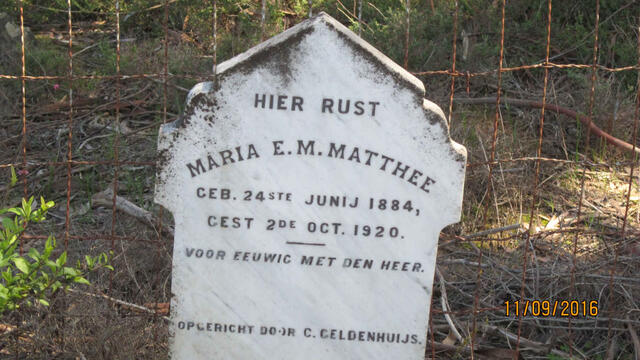 MATTHEE Maria E.M. 1884-1920