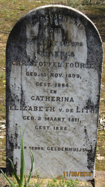 FOURIE Johannes Christoffel 1809-1884 & Catherina Elizabeth V.DE LITH 1811-1886
