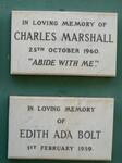 MARSHALL Charles -1960 :: BOLT Edith Ada -1959
