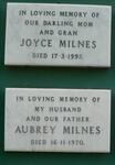 MILNES Aubrey -1970 :: MILNS Joyce -1992