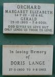 ORCHARD Gerald 1920-2001 & Margaret Elizabeth 1922-1982 :: LANGE Doris 1900-1983