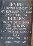 IRVINE Dudley 1908-1979 & Kay 1917-1985