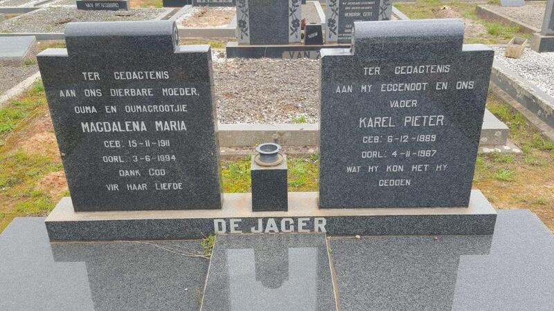 JAGER Karel Pieter, de 1889-1967 & Magdalena Maria 1911-1994