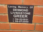 GREER Desmond Livingstone 1931-2000