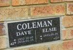COLEMAN Dave 1932-2016 & Elsie 1933-