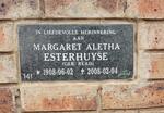 ESTERHUYSE Margaret Aletha nee READ 1908-2008