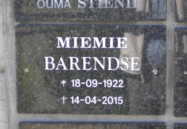 BARENDSE Miemie 1922-2015