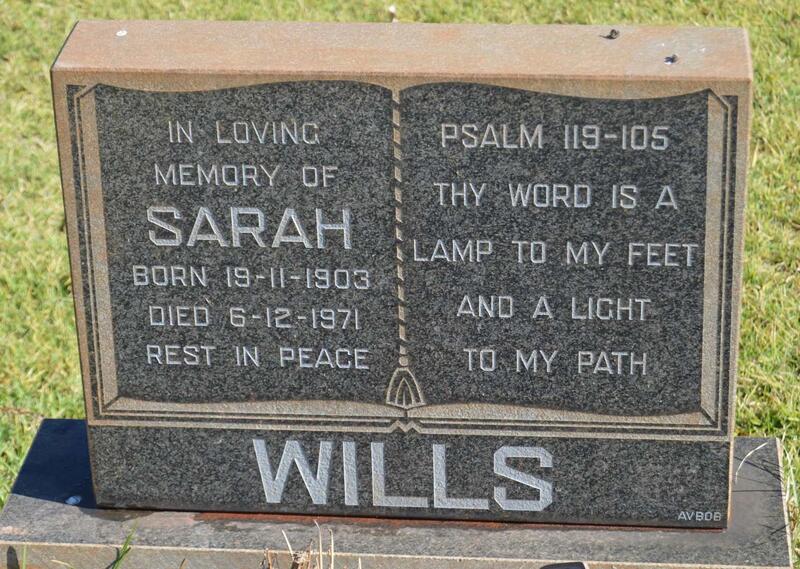 WILLS Sarah 1903-1971