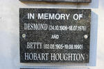 HOUGHTON Desmond, HOBART 1906-1976 & Betty 1905-1990