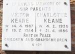 KEANE Victor 1907-1984 & Charlotte 1930-1986