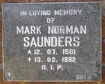 SAUNDERS Mark Norman 1961-1992