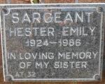 SARGEANT Hester Emily 1924-1986