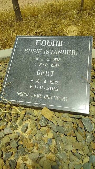 FOURIE Gert 1932-2015 & Susie STANDER 1938-1997