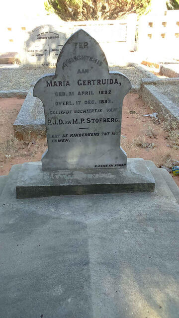 STOFBERG Maria Gertruida 1892-1893