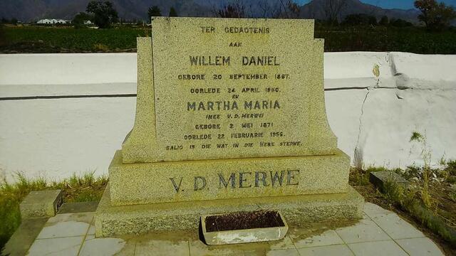 MERWE Willem Daniel, van der 1867-1950 & Martha Maria VAN DER MERWE 1871-1956