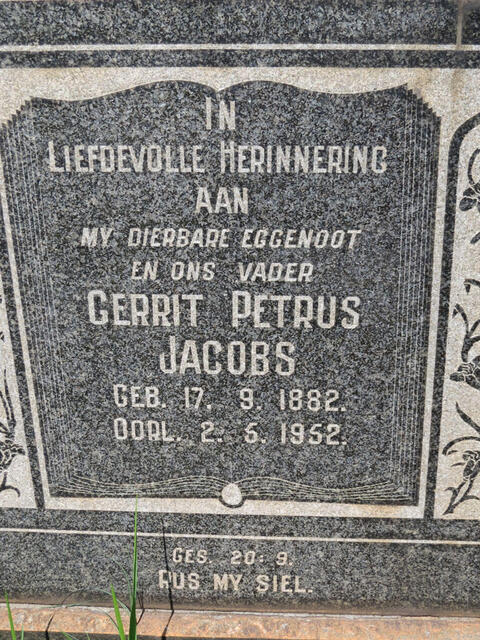 JACOBS Gerrit Petrus 1882-1952