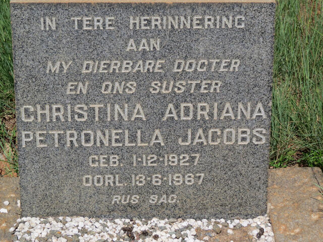 JACOBS Christina Adriana Petronella 1927-1967
