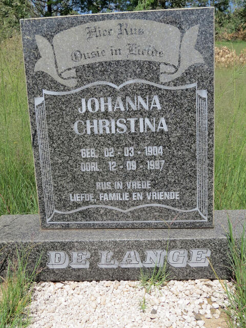 LANGE Johanna Christina, de 1904-1997