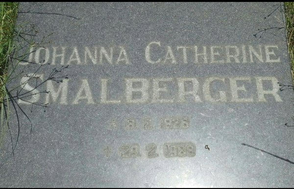 SMALBERGER Johanna Catherine 1926-1988
