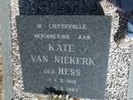 NIEKERK Kate, van nee HESS 1919-1983