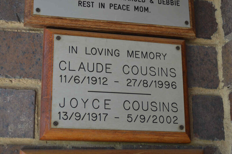 COUSINS Claude 1912-1996 & Joyce 1917-2002