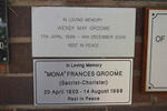 GROOME Mona Frances 1903-1998 :: GROOME Wendy May 1939-2006