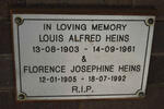 HEINS Louis Alfred 1903-1961 & Florence Josephine 1905-1992