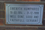 HUMPHRISS Gwenyth 1914-1999