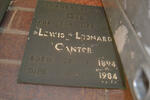CANTOR Lewis Leonard 1894-1984